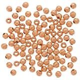 Real Copper Fluted Round Metal Beads 4mm (100)