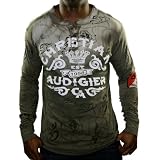CHRISTIANAUDIGIEREdHardyRidingHenleyMensLongSleeveT-Shirt