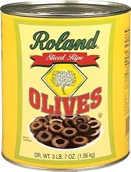 Roland Sliced Ripe Olives, 55-Ounce Can (Pack of 2)