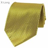 Yellow Gray Striped New Extra Long Necktie Tie