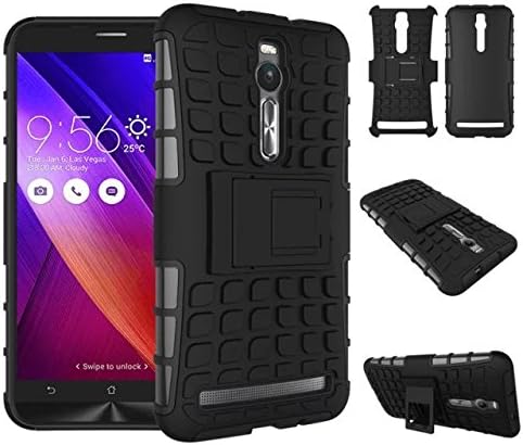 Zenfone 2 Case,Evily Heavy Duty Rugged Dual Layer Case with kickstand for ASUS Zenfone 2 ZE550ML 5.5" - Black
