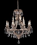 Chandelier - Antique Silver with Clear Cut Crystals Finish