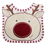 赤ちゃん・ベビー用 クリスマス トナカイのルドルフ クリスマスビブ スタイ (ワンサイズ) (クリーム)