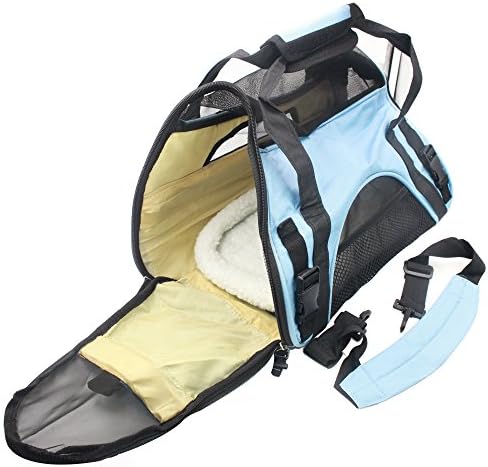 DingTai Pet Carrier Dog Carrier Bag Soft-Side Travel Tote Bag Airline Travel Outdoor For Puppy and Kitten Blue