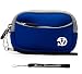 Navy Blue - Gray Trim Slim Protective Soft Neoprene Cover Carrying Case Sleeve with Extra Pocket for Panasonic Lumix DMC-FX700 DMC-LS5 DMC-LX5 DMC-S1 DMC-S3 DMC-TS3 DMC-TS10 DMC-ZS8 DMC-ZS10 Point and Shoot Digital Camera + Includes eBigValue Determination Hand Strap Key Chain
