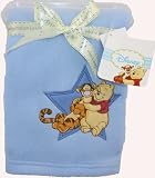 Pooh and Tigger Baby Fleece Blanket Blue 30x40