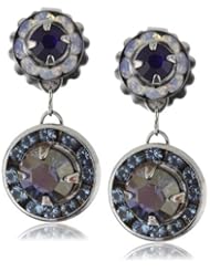 Sorrelli "Electric Blue" Deco-Inspired Antique Silver-Tone Earrings