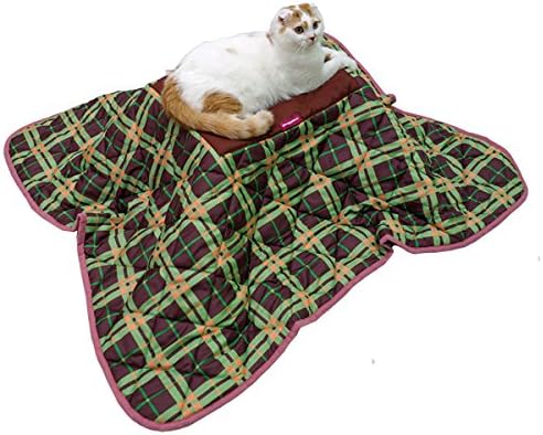 Dogs & Cats for heater. Dogiman dream kotatsu body & comforter set. Color: Trad check