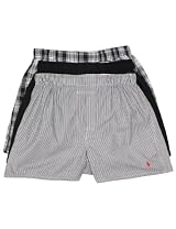 Ralph Lauren Mens Underwear Woven Boxer Brief Black Mix