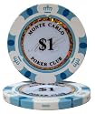 モンテカルロ 13.5g ポーカーチップ 25枚セット ホワイト $1