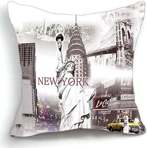 Cotton Linen Retro New York City Statue Of Liberty Home Decorative Throw Pillow Cover Cushion Case