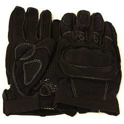 Men's Racing Leather Gel Padded Carbon Biker Gloves