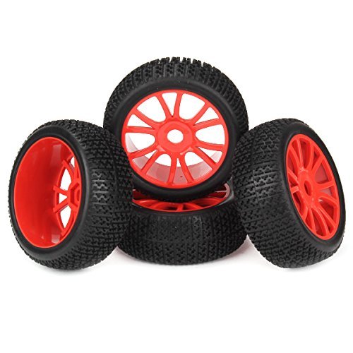 Happiness At Home(TM) HSP RC 1/8 Off-road Vehicle Tires With Hub Rims For Running On The Sandy (Pack Of 4)