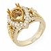 14k Yellow Gold 0.95 ctw Diamond Heart Mount Engagement Ring
