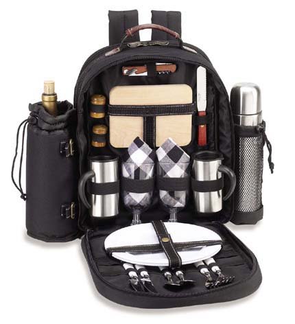 Brighton Coffee Picnic Backpack For Two (Navy)