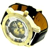 New luxury 24k gold plated Roulette hip hop bling watch big heavy large mans urban fashion designer