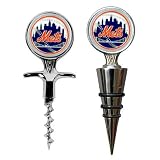 New York Mets Cork Screw and Wine Bottle Topper Set
