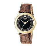 Citizen Mens Gold-Tone Leather Strap Watch #AJ4192-02E by Citizen