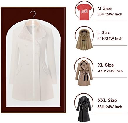TSING 1 Pack Smart Garment Covers Transparent White 5 Size to Choose-41''*24''