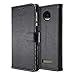 B BELK Motorola Moto Z Play Droid Case, Retro Vintage Leather Wallet Case for Motorola Moto Z Play Droid 2016, Classic Magnetic Snap Folio Flip Card Cover with Stand Function - Black