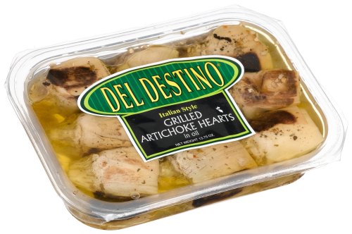 Del Destino Italian Style Grilled Artichoke Hearts in Oil, 13.75-Ounce Trays (Pack of 5) by Del Destino