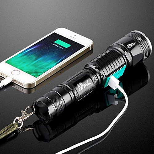 Ruitai Tanlu Rechargeable Waterproof T6 5-Mode XML CREE LED 800 Lumen Flashlight Torch for Riding, Camping, Hiking, Hunting &amp; Indoor Activities