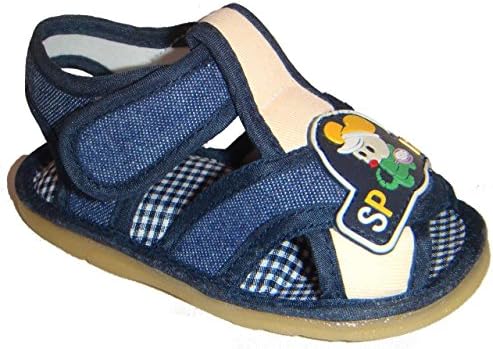 Pip Squeakers Baby Boys' Denim Squeaky Sandals, Size 7 M US Toddler