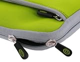 HP Mini 1000 Vivienne Tam Edition 10.2-Inch Netbook Neoprene Sleeve SlipCase (Invisible Zipper Dual-Pocket - Neon Green)