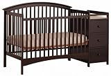 Stork Craft Bradford 4 in 1 Fixed Side Convertible Crib Changer, Espresso