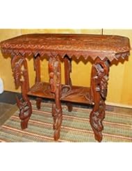 Single Detail Page Misc: Stunning Antique Hall / Side Table All Old World Hand Carved Wood Elephant Oak - gojantina