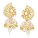 Meenaz Gold White Brass Jhumka Earrings For Women J133 RS.399.00