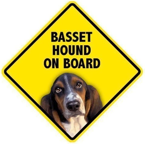 Basset Hound On Board Home & Car Window Swinger Sign by Scandical