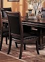 Set of 2 Old West Style Solid Wood Dining Chairs w/Leather Seat