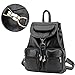 Coofit® Casual Simple Leather Retractable Lady's Packsack Knapsack (0844 Black)