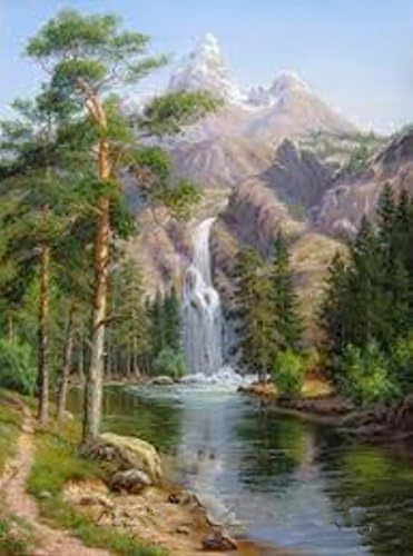 Haokuo Diy oil painting, paint by number kit Wall Art Craft Charming Mountains (Frameless)