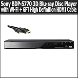 Sony BDP-S770 3D Blu-ray Disc Player with Wi-Fi + Bonus 6FT HDMI Cable