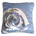 Polysilk Pillow With Big Sequins - Blue (16 x 16")