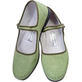 Click here to buy Moss Flax Mary Jane Chinese Shoes by Pandamerica.