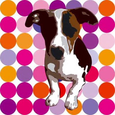Atome as a Puppy Pop Star I Art Poster Print by Guérin , 12x12