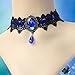 ETERNITY J. Retro Handmade Craft Lace Royal Court Vampire Choker Gothic Necklace Bracelet Black Pendant Chain