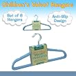 Set of 6 Children's Velvet Hangers - LIGHT BLUE