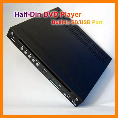 Koolertron(TM) Car Half-DIN In-Dash DIVX MP3 CD DVD Player with USB SD Slot portable car multimedia player