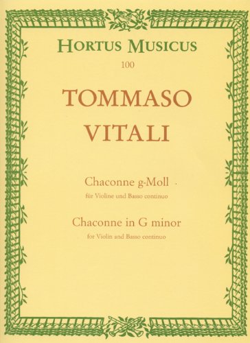 Vitali, Tomaso Antonio Chaconne for Violin and Bc G Minor
