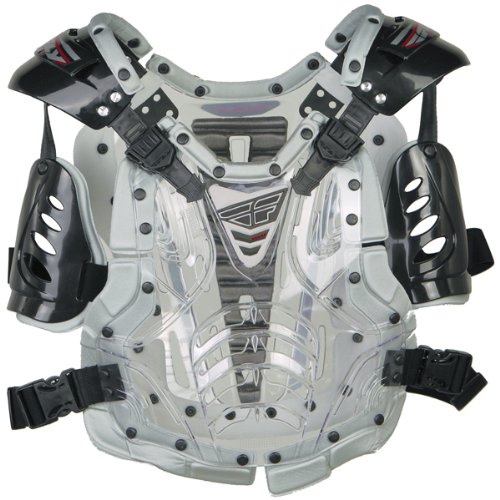 Fly Racing Convertible II Youth Boys Roost Deflector Off-Road/Dirt Bike Motorcycle Body Armor - Clear/Silver / Mini