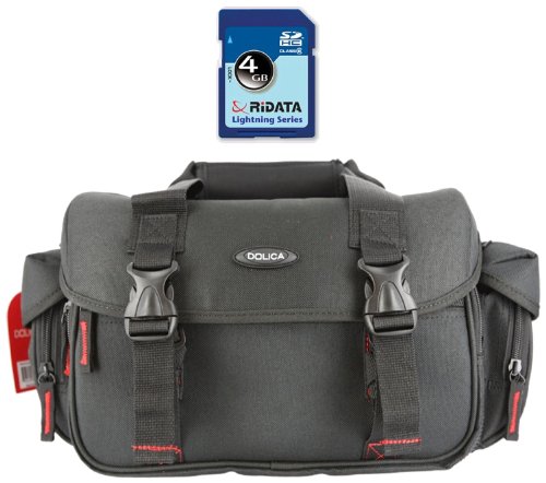 Dolica Case, and 4GB SDHC Memory Bundle for DSLR Cameras (Black)
