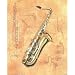 Old Brass Saxaphone Music Art Print POSTER lithograph - 13x19