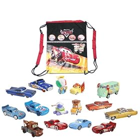 Click here to buy Disney Pixar Cars 1:55 Die Cast Cars Assortment of 15 Gift Set with Gift Bag by Disney.