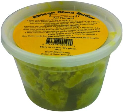 Erzuli Unrefined Raw Chunky African Shea Butter 10 oz. (Pack of 2)