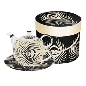 Paperproducts Design Quill Tea for One Set, Includes Teapot, Cup and Saucer