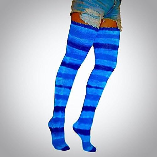 Blue Thigh High Socks | Tie Dye | Incense and Peppermints